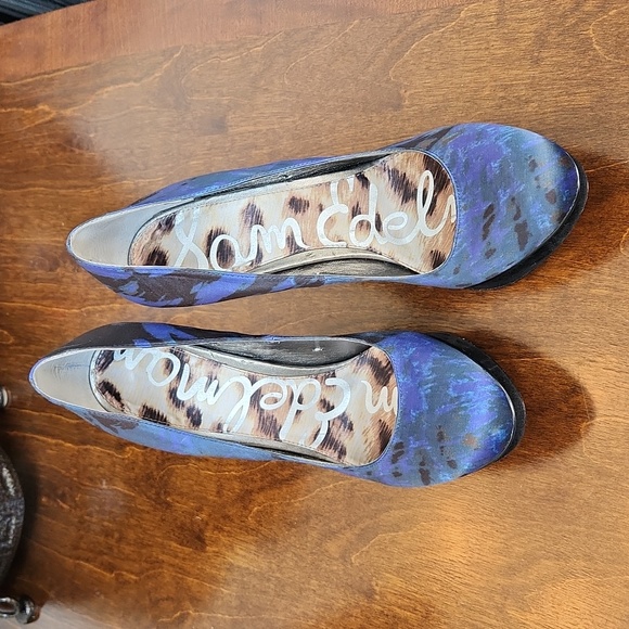 Sam Edelman Ulysa Platform Pump Heels In Midnight Blue Purple Green Size 8 - Picture 2 of 3
